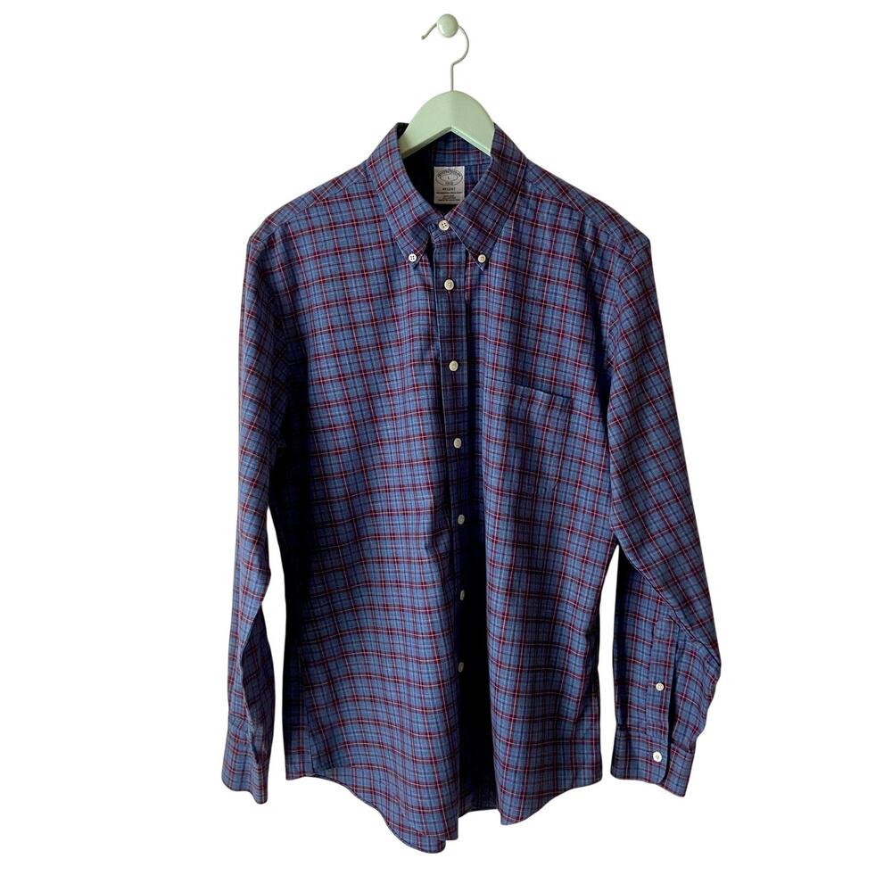 Brooks Brothers Plaid Button-Down Shirt Size Large